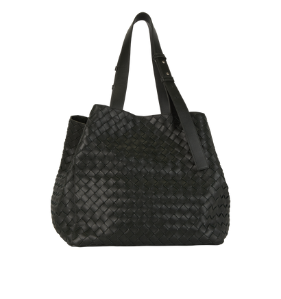 Classic Intrecciato Cube Tote, £1,100, Handbags, Green, Leather, Front view